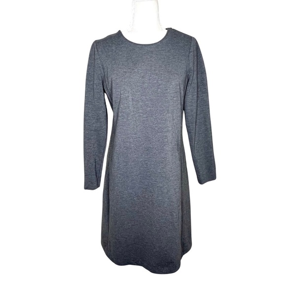 TALBOTS Sheath Dress Long Sleeve Zipper Shoulder Pintuck Gray 8 ID004875 - Picture 1 of 13
